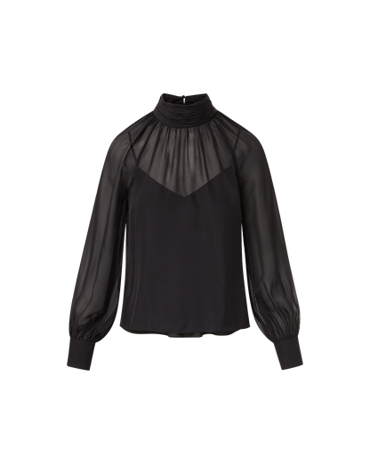 Alyssa Silk Turtleneck Blouse