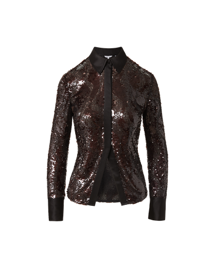Matty Sequin Button-Down Shirt