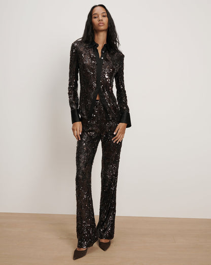 Matty Sequin Button-Down Shirt