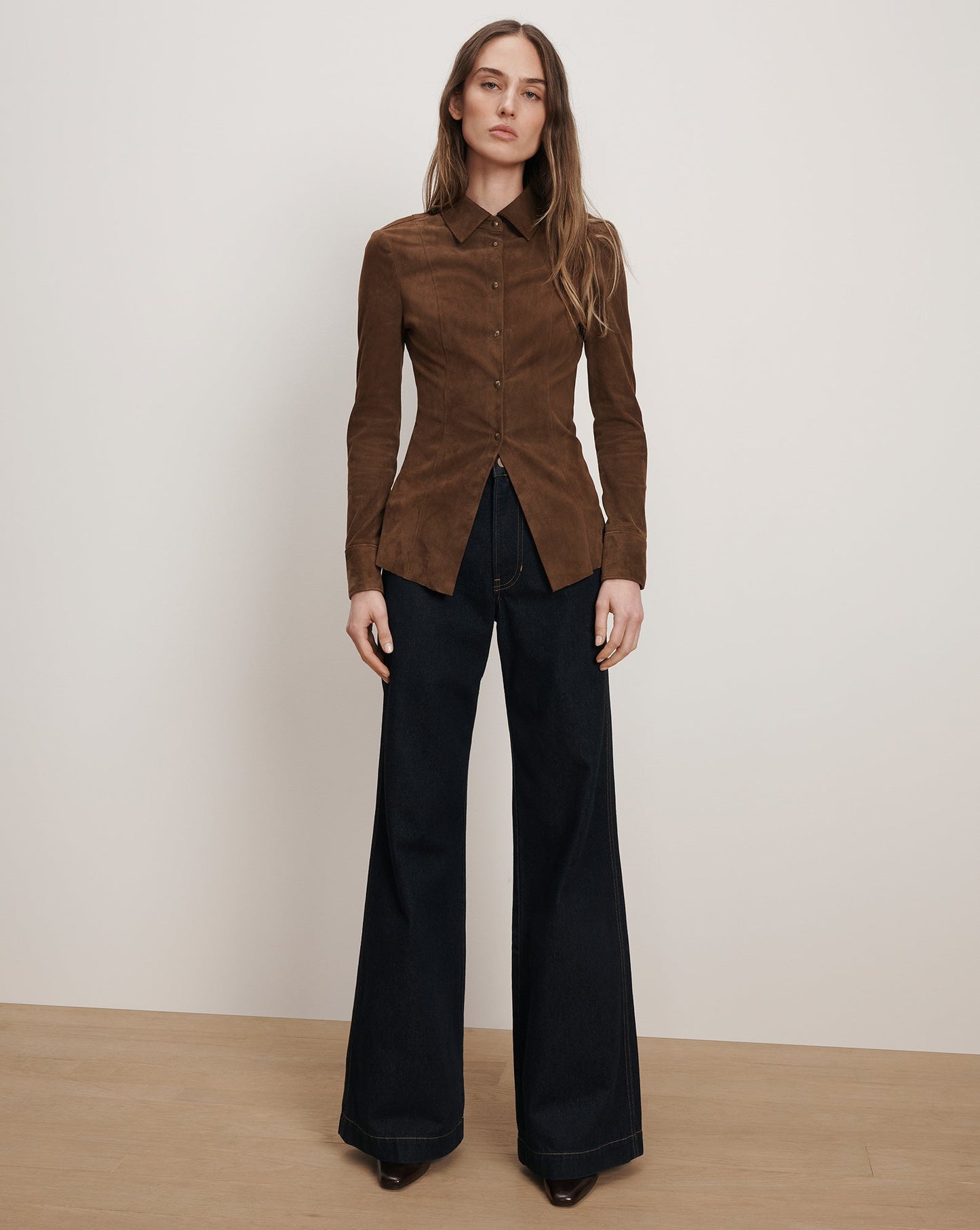 Suede Button-Down Shirt