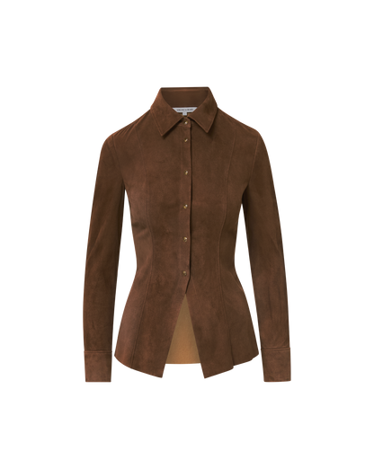 Suede Button-Down Shirt