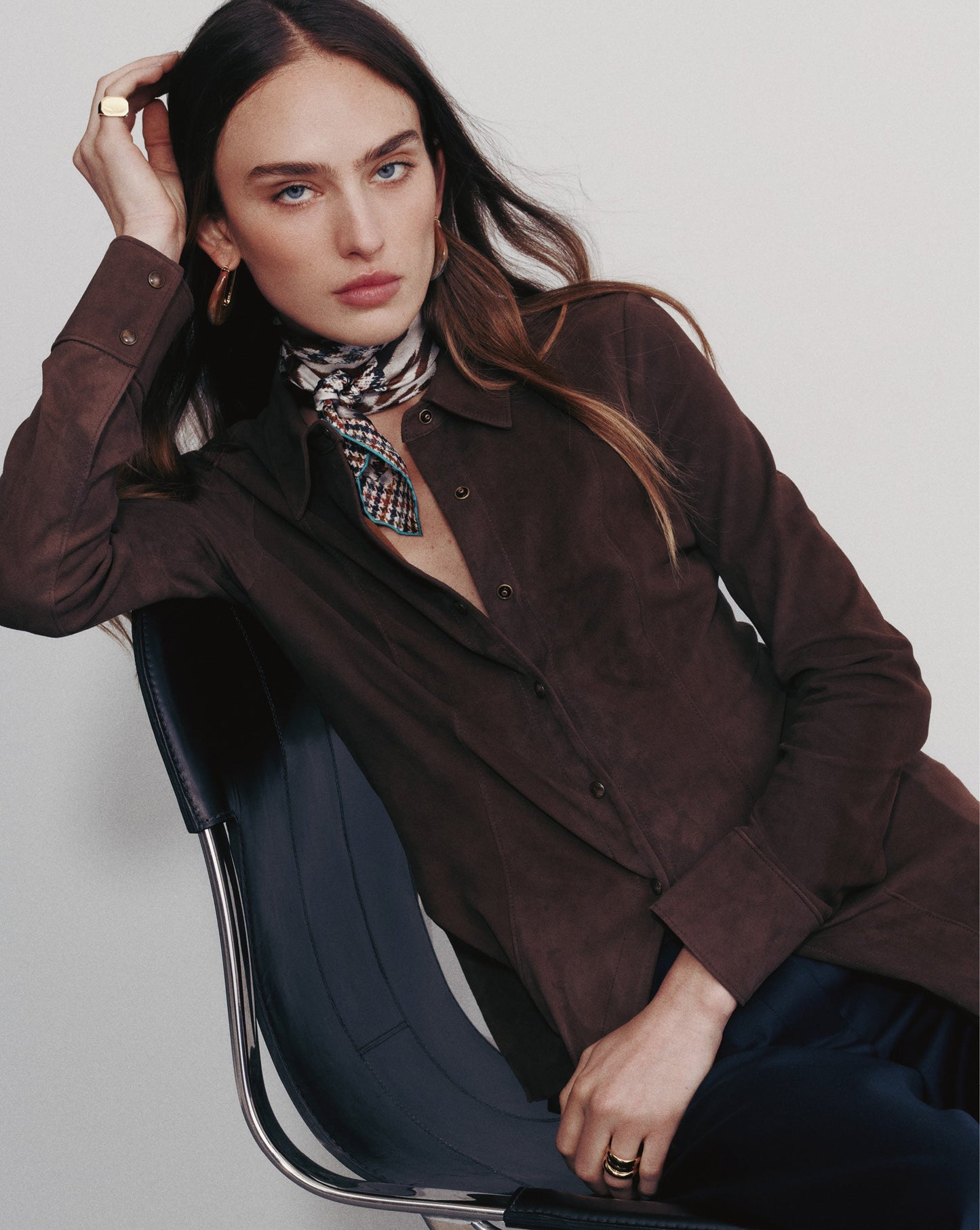 Suede Button-Down Shirt
