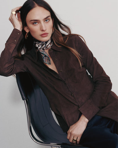 Suede Button-Down Shirt